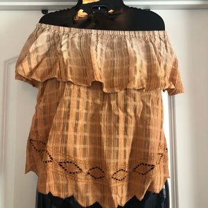 Off the shoulder ombré orange top